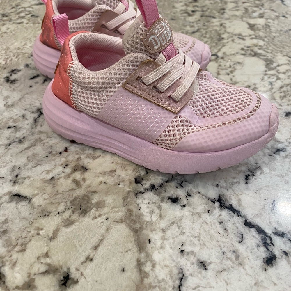 Hey Dude Kids Pink and Peach Sneakers